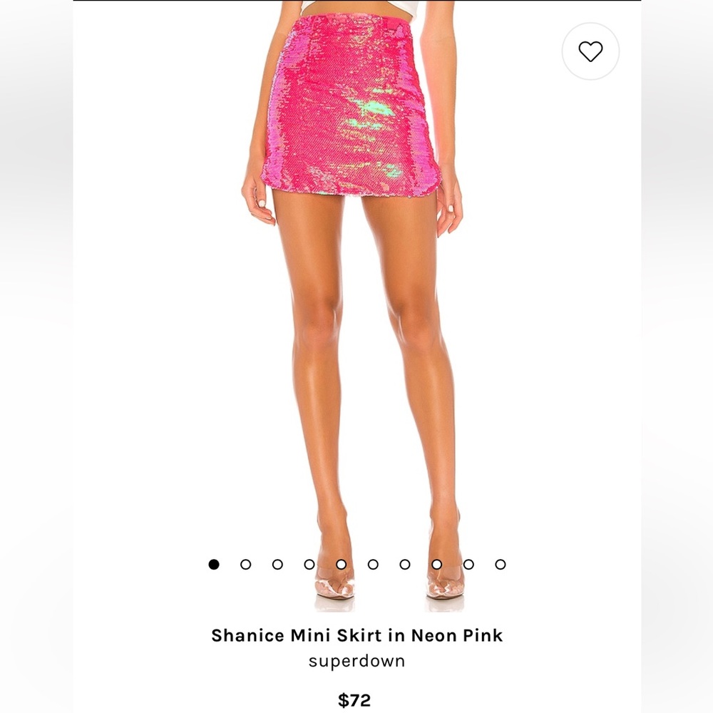 Superdown Neon Pink Sequin Mini Skirt